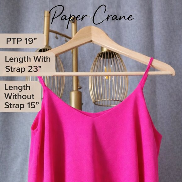 Paper Crane Tops - Paper Crane Hot Pink Layered Camisole Tank Top Size Large | Flowy Cami